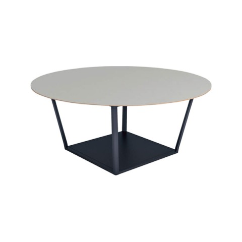 コクヨ ミーティングテーブル 完成日 組立不要 リージョン ボックス脚 円形 ミドルテーブル リノリウム天板 脚カラー:ブラック LT-RGC18ME6AF75