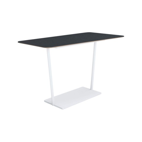 コクヨ ミーティングテーブル 完成日 組立不要 リージョン T字脚 台形 ハイテーブル リノリウム天板 脚カラー:ホワイト LT-RGD189HSAAF66