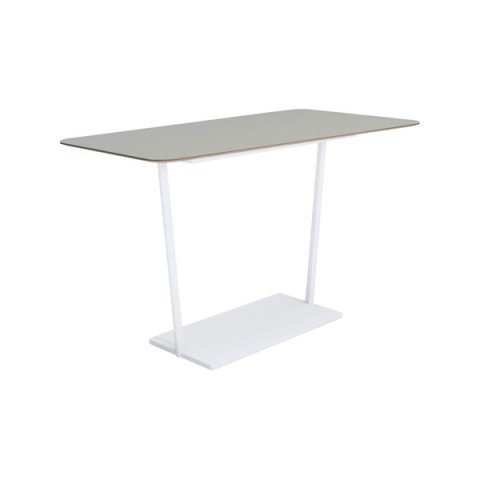 コクヨ ミーティングテーブル 完成日 組立不要 リージョン T字脚 台形 ハイテーブル リノリウム天板 脚カラー:ホワイト LT-RGD189HSAAF75