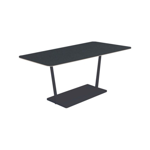 コクヨ ミーティングテーブル 完成日 組立不要 リージョン T字脚 台形 ミドルテーブル リノリウム天板 脚カラー:ブラック LT-RGD189ME6AF66