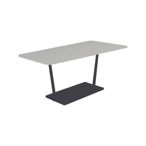 コクヨ ミーティングテーブル 完成日 組立不要 リージョン T字脚 台形 ミドルテーブル リノリウム天板 脚カラー:ブラック LT-RGD189ME6AF75