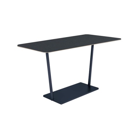 コクヨ ミーティングテーブル 完成日 組立不要 リージョン T字脚 台形 ミドルハイテーブル リノリウム天板 脚カラー:ブラック LT-RGD189MHE6AF66