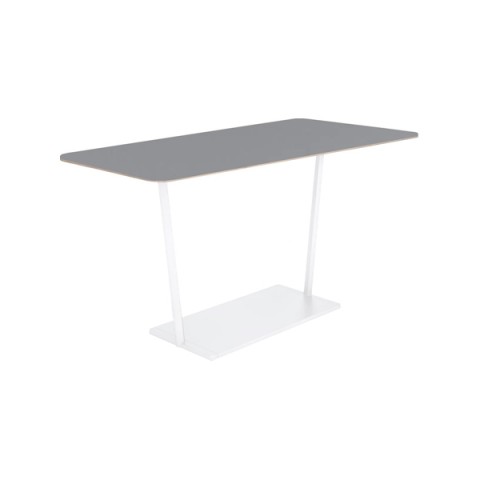 コクヨ ミーティングテーブル 完成日 組立不要 リージョン T字脚 台形 ミドルハイテーブル リノリウム天板 脚カラー:ホワイト LT-RGD189MHSAAF32