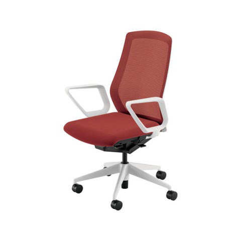 ウチダ オフィスチェア 完成日 組立不要 セレッツァ ホワイトフレーム ヘッドレストなし ホワイト脚 スタンダードメッシュ ランバーサポート無 リング肘 SA-330M-WS 5-356-2328