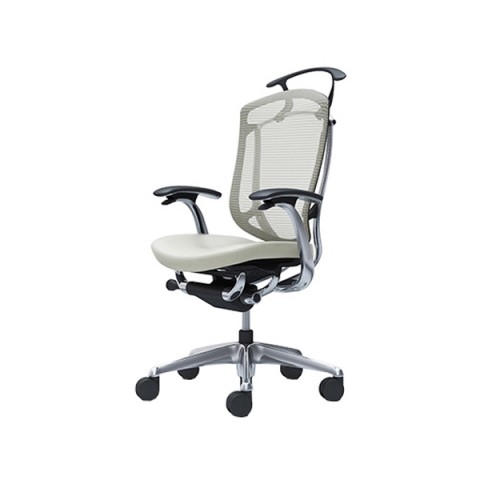 オカムラ オフィスチェア 完成日 組立不要 コンテッサセコンダ ハイバック 5本脚 革 デザインアーム ブラックボディ ランバー無 ハンガー付 ナイロンキャスター CC44BR-FPT2