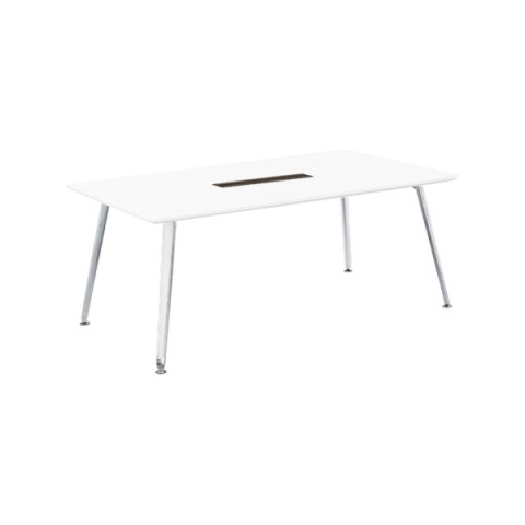 オカムラ ミーティングテーブル 完成日 組立不要 プリシード 矩形天板タイプ 脚カバー:天板同色 ボックス配線 天板標準メラミン 塗装脚(スキップシルバー) 3CA2AA-MBB4