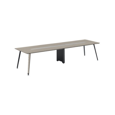 オカムラ ミーティングテーブル 完成日 組立不要 プリシード 矩形天板タイプ 脚カバー:天板同色 ライン配線 天板マークレスメラミン 塗装脚(スキップシルバー) 3CA3CE-MBB1