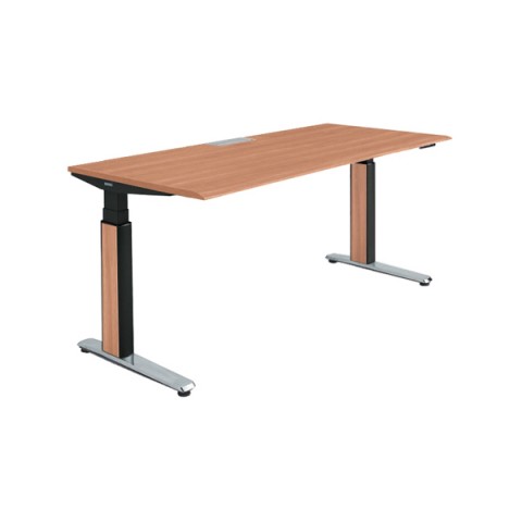 オカムラ オフィスデスク 完成日 組立不要 プリシード 上下昇降デスク ストレートタイプ アプリ無 ボタンタイプ/インジケーター有 スムースフォルムエッジ ポリッシュ脚 3H20AC-MCC8