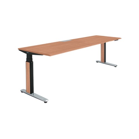 オカムラ オフィスデスク 完成日 組立不要 プリシード 上下昇降デスク ストレートタイプ アプリ無 ボタンタイプ/インジケーター有 スムースフォルムエッジ ポリッシュ脚 3H20BA-MCC8