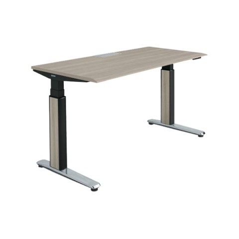オカムラ オフィスデスク 完成日 組立不要 プリシード 上下昇降デスク ストレートタイプ アプリ無 ボタンタイプ/インジケーター有 スムースフォルムエッジ ポリッシュ脚 マークレス天板(指紋が付きにくい) 3H20BE-MCC2