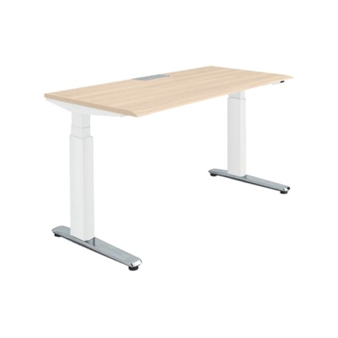 オカムラ オフィスデスク 完成日 組立不要 プリシード 上下昇降デスク ストレートタイプ アプリ無 ボタンタイプ/インジケーター有 スムースフォルムエッジ ポリッシュ脚 3H20BE-MY3B