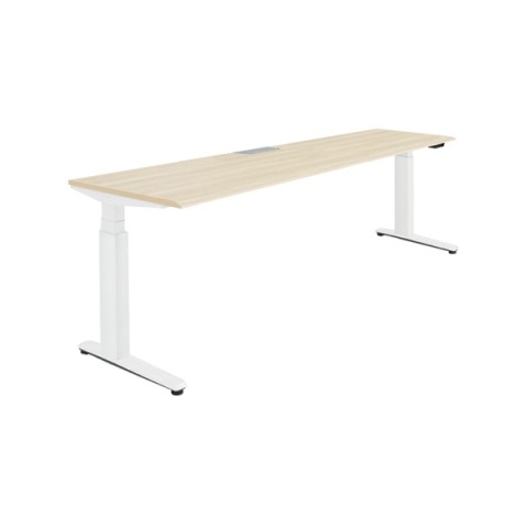 オカムラ オフィスデスク 完成日 組立不要 プリシード 上下昇降デスク ストレートタイプ レバータイプ/インジケーター無 スムースフォルムエッジ 塗装脚 マークレス天板(指紋が付きにくい) 3H20EA-MX7A