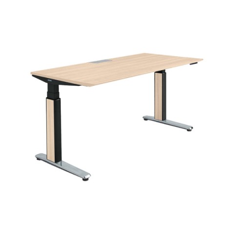 オカムラ オフィスデスク 完成日 組立不要 プリシード 上下昇降デスク ストレートタイプ アプリ無 ボタンタイプ/インジケーター有 スラントエッジ ポリッシュ脚 3H20FD-MCC7