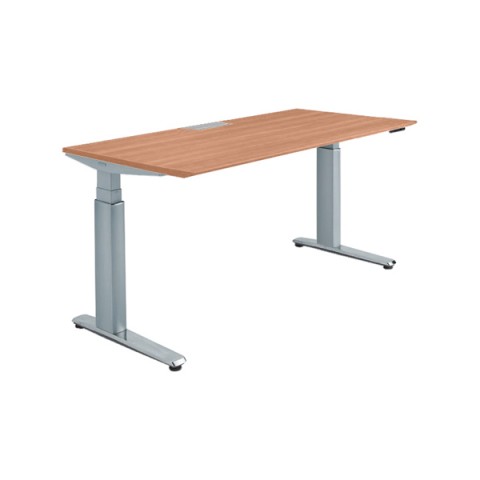 オカムラ オフィスデスク 完成日 組立不要 プリシード 上下昇降デスク ストレートタイプ アプリ無 ボタンタイプ/インジケーター有 スラントエッジ ポリッシュ脚 3H20FD-MY2C