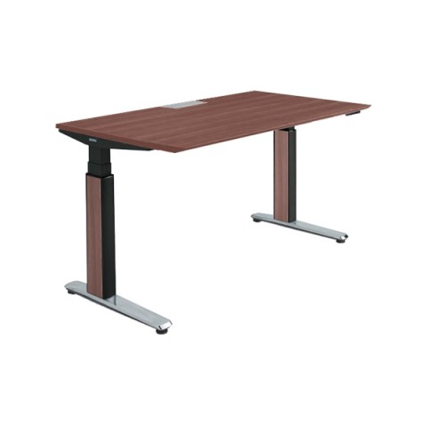 オカムラ オフィスデスク 完成日 組立不要 プリシード 上下昇降デスク ストレートタイプ アプリ無 ボタンタイプ/インジケーター有 スラントエッジ ポリッシュ脚 3H20FE-MCC9