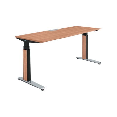 オカムラ オフィスデスク 完成日 組立不要 プリシード 上下昇降デスク ストレートタイプ アプリ無 ボタンタイプ/インジケーター有 スラントエッジ ポリッシュ脚 3H20GC-MCC8