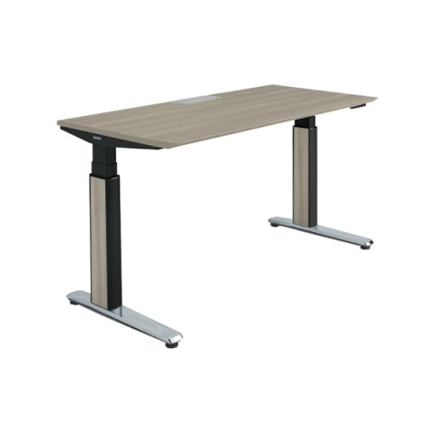 オカムラ オフィスデスク 完成日 組立不要 プリシード 上下昇降デスク ストレートタイプ アプリ無 ボタンタイプ/インジケーター有 スラントエッジ ポリッシュ脚 マークレス天板(指紋が付きにくい) 3H20GE-MCC2