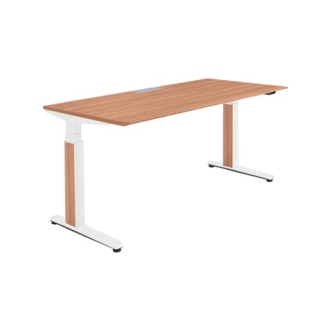 オカムラ オフィスデスク 完成日 組立不要 プリシード 上下昇降デスク ストレートタイプ レバータイプ/インジケーター無 スラントエッジ 塗装脚 3H20HC-MCD8