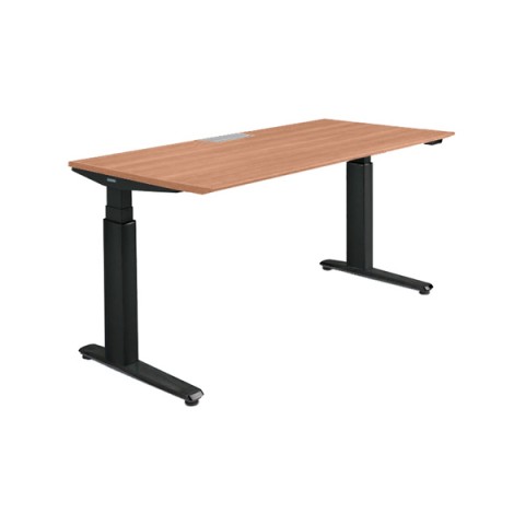 オカムラ オフィスデスク 完成日 組立不要 プリシード 上下昇降デスク ストレートタイプ レバータイプ/インジケーター無 スラントエッジ 塗装脚 3H20HD-MY13