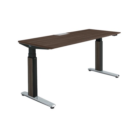 オカムラ オフィスデスク 完成日 組立不要 プリシード 上下昇降デスク ストレートタイプ レバータイプ/インジケーター無 スラントエッジ ポリッシュ脚 マークレス天板(指紋が付きにくい) 3H20LD-MCC3