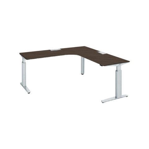 オカムラ オフィスデスク 完成日 組立不要 プリシード 上下昇降デスク L型天板タイプ ボタンタイプ/インジケーター有 アプリ無 スラントエッジ 塗装脚 マークレス天板(指紋が付きにくい) 3H20MA-MX6C