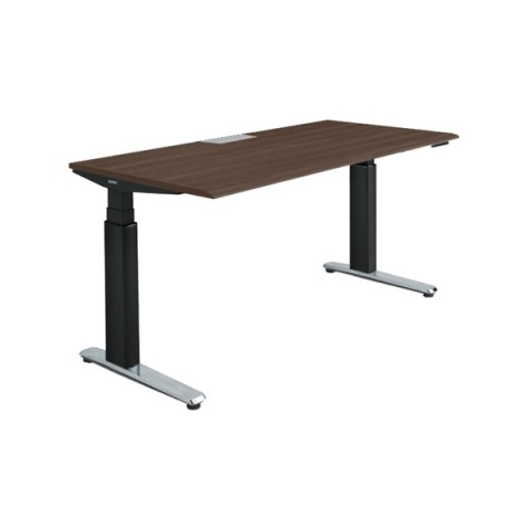 オカムラ オフィスデスク 完成日 組立不要 プリシード 上下昇降デスク ストレートタイプ アプリ有 ボタンタイプ/インジケーター有 スムースフォルムエッジ ポリッシュ脚 マークレス天板(指紋が付きにくい) 3H20AJ-MP5C