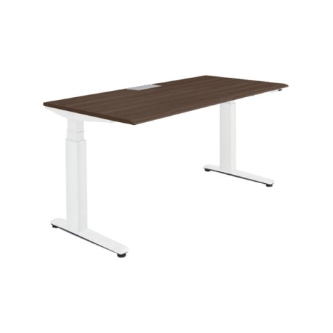 オカムラ オフィスデスク 完成日 組立不要 プリシード 上下昇降デスク ストレートタイプ アプリ有 ボタンタイプ/インジケーター有 スムースフォルムエッジ 塗装脚 マークレス天板(指紋が付きにくい) 3H20AJ-MX7C
