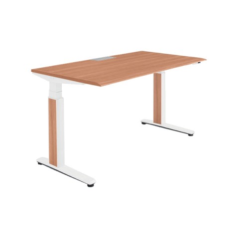オカムラ オフィスデスク 完成日 組立不要 プリシード 上下昇降デスク ストレートタイプ アプリ有 ボタンタイプ/インジケーター有 スムースフォルムエッジ 塗装脚 3H20AK-MCD8