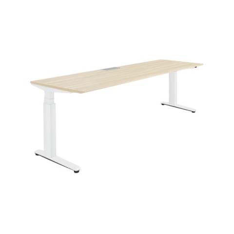 オカムラ オフィスデスク 完成日 組立不要 プリシード 上下昇降デスク ストレートタイプ アプリ有 ボタンタイプ/インジケーター有 スラントエッジ 塗装脚 マークレス天板(指紋が付きにくい) 3H20FF-MX7A