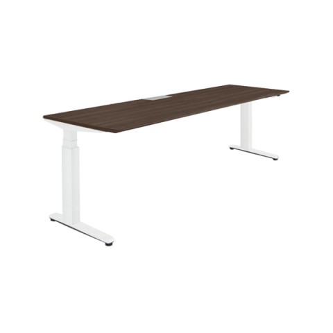 オカムラ オフィスデスク 完成日 組立不要 プリシード 上下昇降デスク ストレートタイプ アプリ有 ボタンタイプ/インジケーター有 スラントエッジ 塗装脚 マークレス天板(指紋が付きにくい) 3H20FF-MX7C