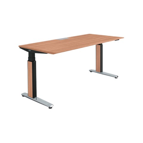 オカムラ オフィスデスク 完成日 組立不要 プリシード 上下昇降デスク ストレートタイプ アプリ有 ボタンタイプ/インジケーター有 スラントエッジ ポリッシュ脚 3H20FH-MCC8
