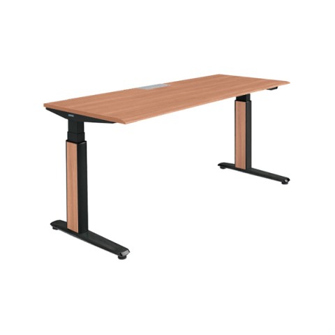 オカムラ オフィスデスク 完成日 組立不要 プリシード 上下昇降デスク ストレートタイプ アプリ有 レバータイプ/インジケーター無 スムースフォルムエッジ 塗装脚 3H20EH-MCF8