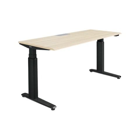 オカムラ オフィスデスク 完成日 組立不要 プリシード 上下昇降デスク ストレートタイプ アプリ有 レバータイプ/インジケーター無 スムースフォルムエッジ 塗装脚 マークレス天板(指紋が付きにくい) 3H20EJ-MX5A