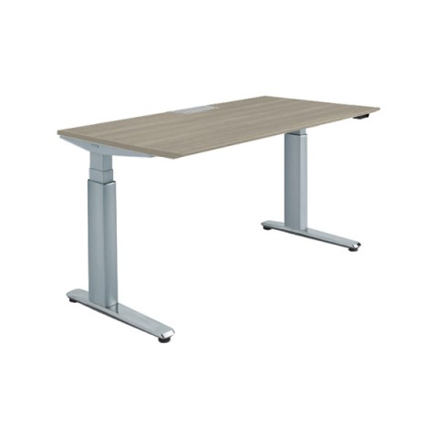 オカムラ オフィスデスク 完成日 組立不要 プリシード 上下昇降デスク ストレートタイプ アプリ有 レバータイプ/インジケーター無 スラントエッジ ポリッシュ脚 マークレス天板(指紋が付きにくい) 3H20HK-MP6B