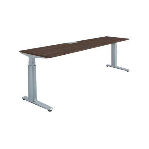 オカムラ オフィスデスク 完成日 組立不要 プリシード 上下昇降デスク ストレートタイプ アプリ有 レバータイプ/インジケーター無 スラントエッジ 塗装脚 マークレス天板(指紋が付きにくい) 3H20LF-MX6C