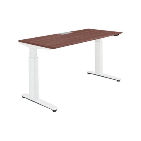 オカムラ オフィスデスク 完成日 組立不要 プリシード 上下昇降デスク ストレートタイプ アプリ有 レバータイプ/インジケーター無 スラントエッジ 塗装脚 3H20LK-MY34