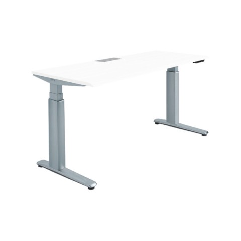 オカムラ オフィスデスク 完成日 組立不要 プリシード 上下昇降デスク ストレートタイプ アプリ有 レバータイプ/インジケーター有 スムースフォルムエッジ 塗装脚 3H20WJ-MY21