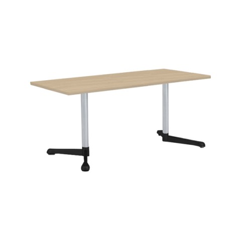 オカムラ ミーティングテーブル 完成日 組立不要 アクティアフェロー 長方形タイプ Y字脚 脚色ブラック ストッパー付 W1500 D750 93N8BD-MK51