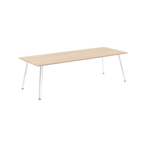 オカムラ ミーティングテーブル 完成日 組立不要 プリシード 矩形天板タイプ 脚カバー:ネオホワイト 配線なし 天板標準メラミン 塗装脚(ネオホワイト) 3CA1CC-MK54