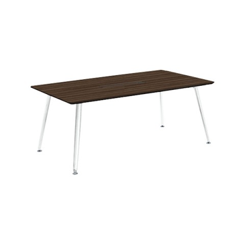 オカムラ ミーティングテーブル 完成日 組立不要 プリシード 矩形天板タイプ 脚カバー:ネオホワイト ボックス配線 天板マークレスメラミン 塗装脚(ネオホワイト) 3CA2AA-MAY9