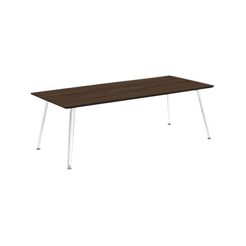 オカムラ ミーティングテーブル 完成日 組立不要 プリシード 矩形天板タイプ 脚カバー:ネオホワイト ボックス配線 天板マークレスメラミン 塗装脚(ネオホワイト) 3CA2BB-MAY9