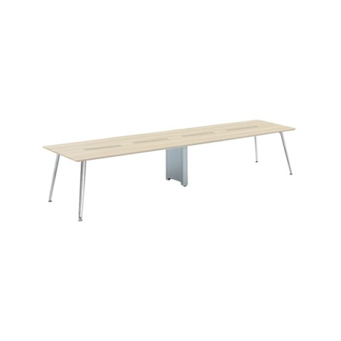 オカムラ ミーティングテーブル 完成日 組立不要 プリシード 矩形天板タイプ 脚カバー:スキップシルバー ボックス配線 天板マークレスメラミン 塗装脚(スキップシルバー) 3CA2CF-MAY4