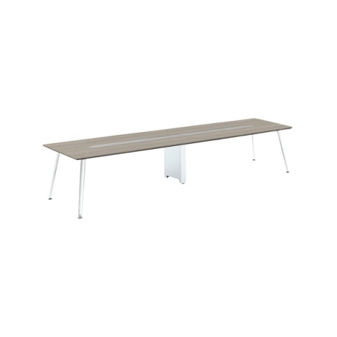 オカムラ ミーティングテーブル 完成日 組立不要 プリシード 矩形天板タイプ 脚カバー:ネオホワイト ライン配線 天板マークレスメラミン 塗装脚(ネオホワイト) 3CA3CF-MAY8