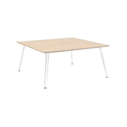 オカムラ ミーティングテーブル 完成日 組立不要 プリシード スクエア天板タイプ 脚カバー:ネオホワイト 配線なし 天板標準メラミン 塗装脚(ネオホワイト) 3CA9AA-MK54