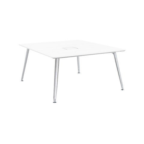 オカムラ ミーティングテーブル 完成日 組立不要 プリシード スクエア天板タイプ 脚カバー:スキップシルバー スクエア配線 天板標準メラミン 塗装脚(スキップシルバー) 3CA9BB-MK26