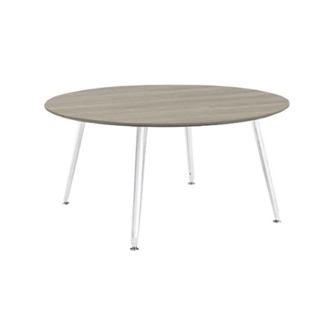 オカムラ ミーティングテーブル 完成日 組立不要 プリシード サークル天板タイプ 脚カバー:ネオホワイト 配線なし 天板マークレスメラミン 塗装脚(ネオホワイト) 3CA9CB-MAY8