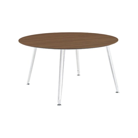 オカムラ ミーティングテーブル 完成日 組立不要 プリシード サークル天板タイプ 脚カバー:ネオホワイト 配線なし 天板マークレスメラミン 塗装脚(ネオホワイト) 3CA9CC-MAY9