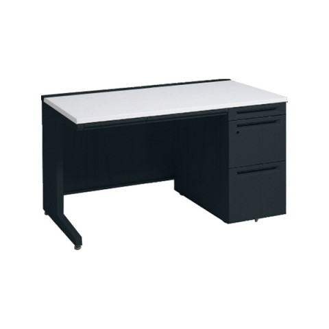 オカムラ オフィスデスク 完成日 組立不要 アドバンス 【中央引出しA3サイズ対応】 片袖机 L脚タイプ(シリンダー錠) 3段袖 中央引き出し付 標準タイプ 右袖 3V1SAK-MK61