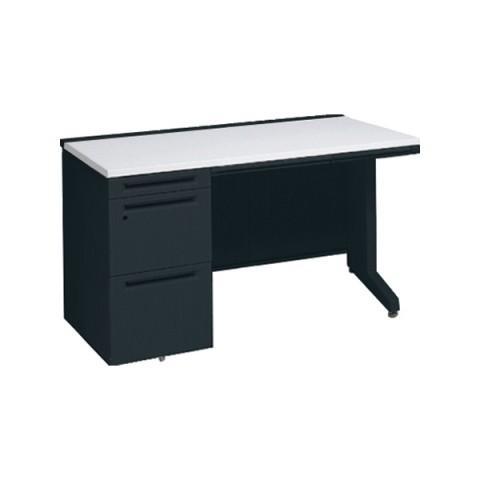 オカムラ オフィスデスク 完成日 組立不要 アドバンス 【中央引出しA3サイズ対応】 片袖机 L脚タイプ(シリンダー錠) 3段袖 中央引き出し付 標準タイプ 左袖 3V1TCK-MK61