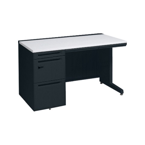 オカムラ オフィスデスク 完成日 組立不要 アドバンス 【中央引出しA3サイズ対応】 片袖机 L脚タイプ(ダイヤル錠) 3段袖 中央引き出し付 標準タイプ 左袖 3V1ZCL-MK61